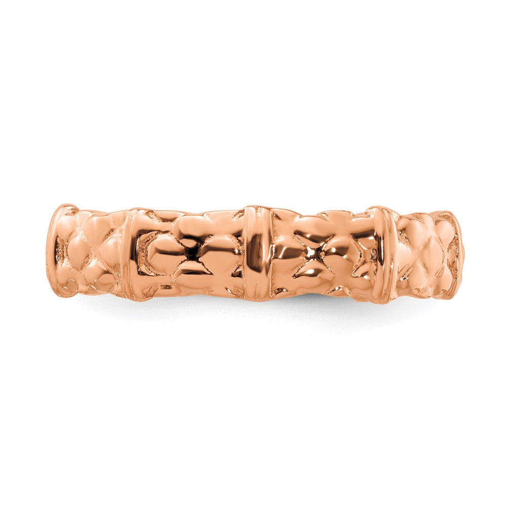 Sterling Silver Stackable Expressions Pink Plated Ring