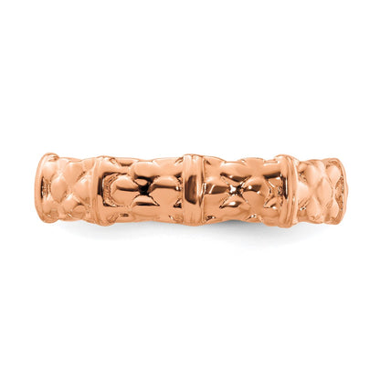 Sterling Silver Stackable Expressions Pink Plated Ring