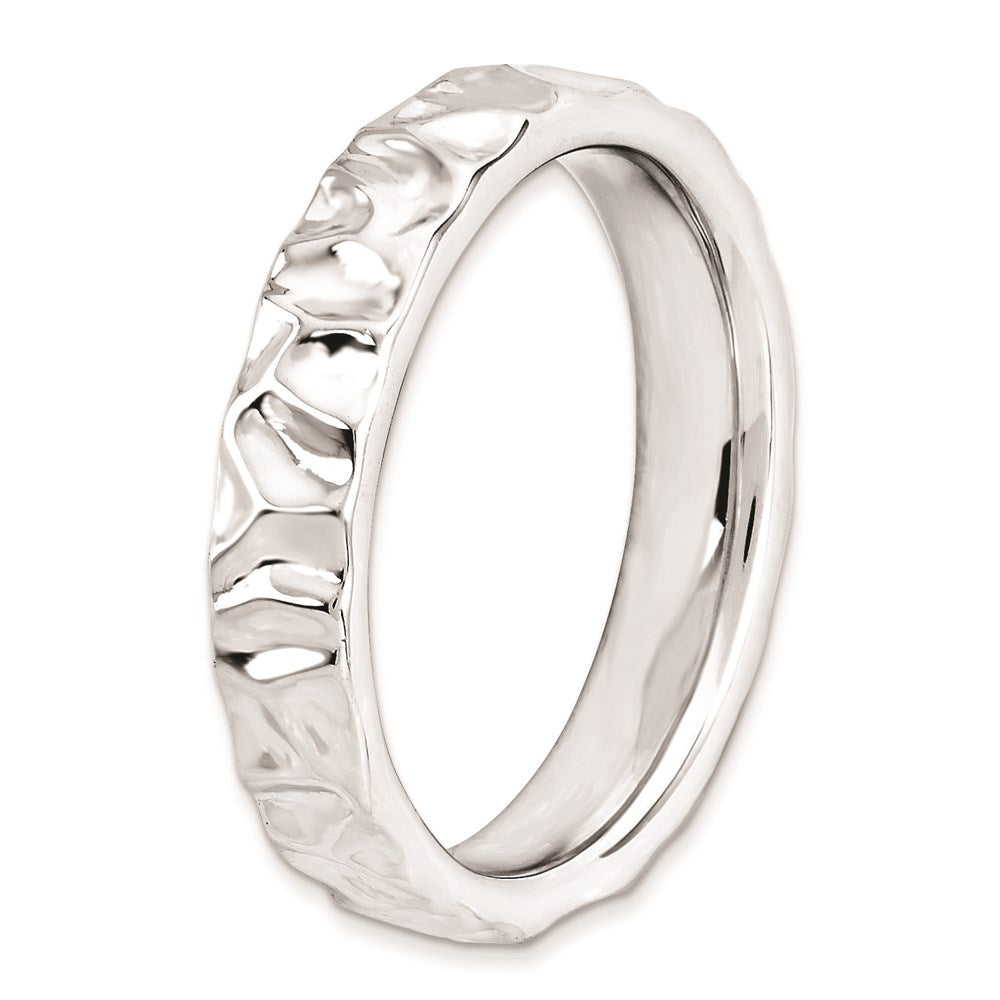 Sterling Silver Stackable Expressions Rhodium Ring (Size 5 Only)