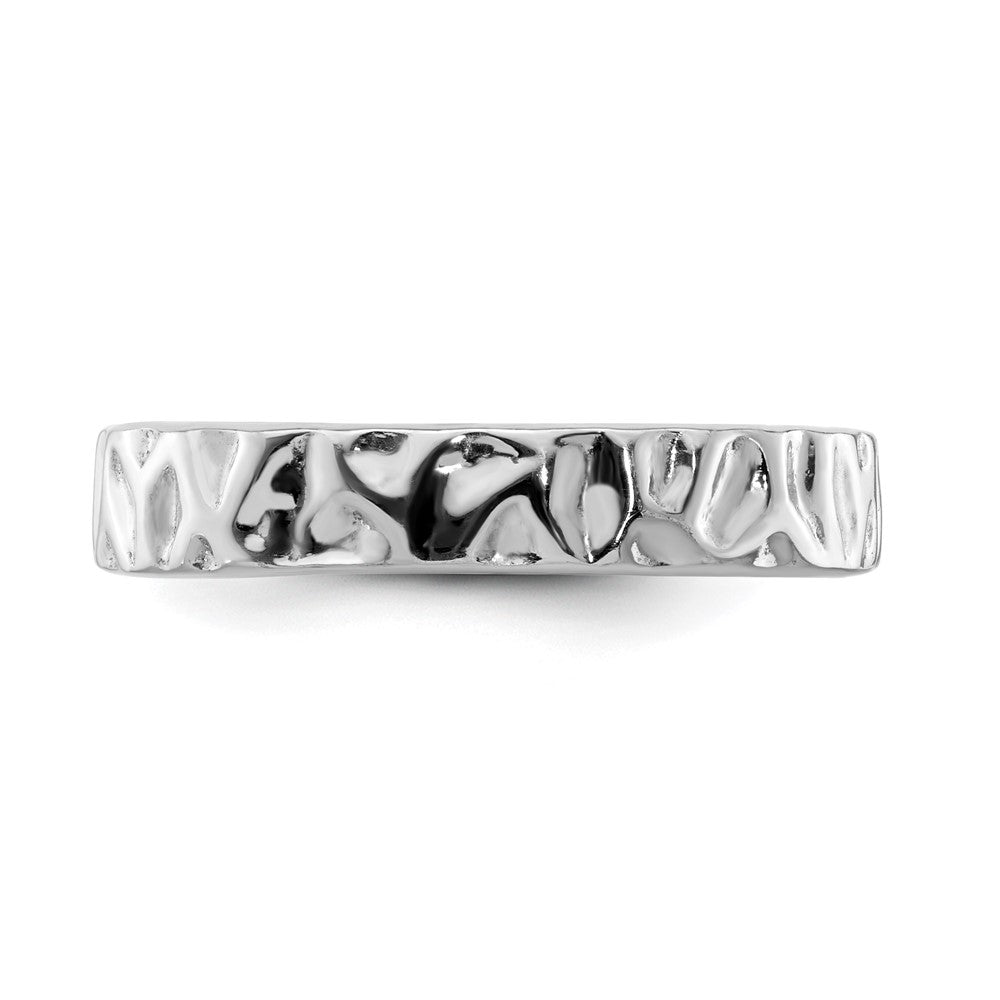 Sterling Silver Stackable Expressions Rhodium Ring (Size 5 Only)