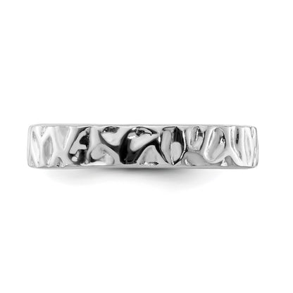 Sterling Silver Stackable Expressions Rhodium Ring (Size 5 Only)
