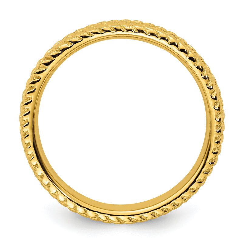 Sterling Silver Stackable Expressions Gold Plated Ring