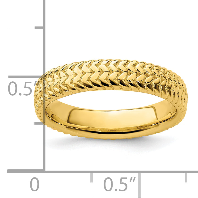 Sterling Silver Stackable Expressions Gold Plated Ring