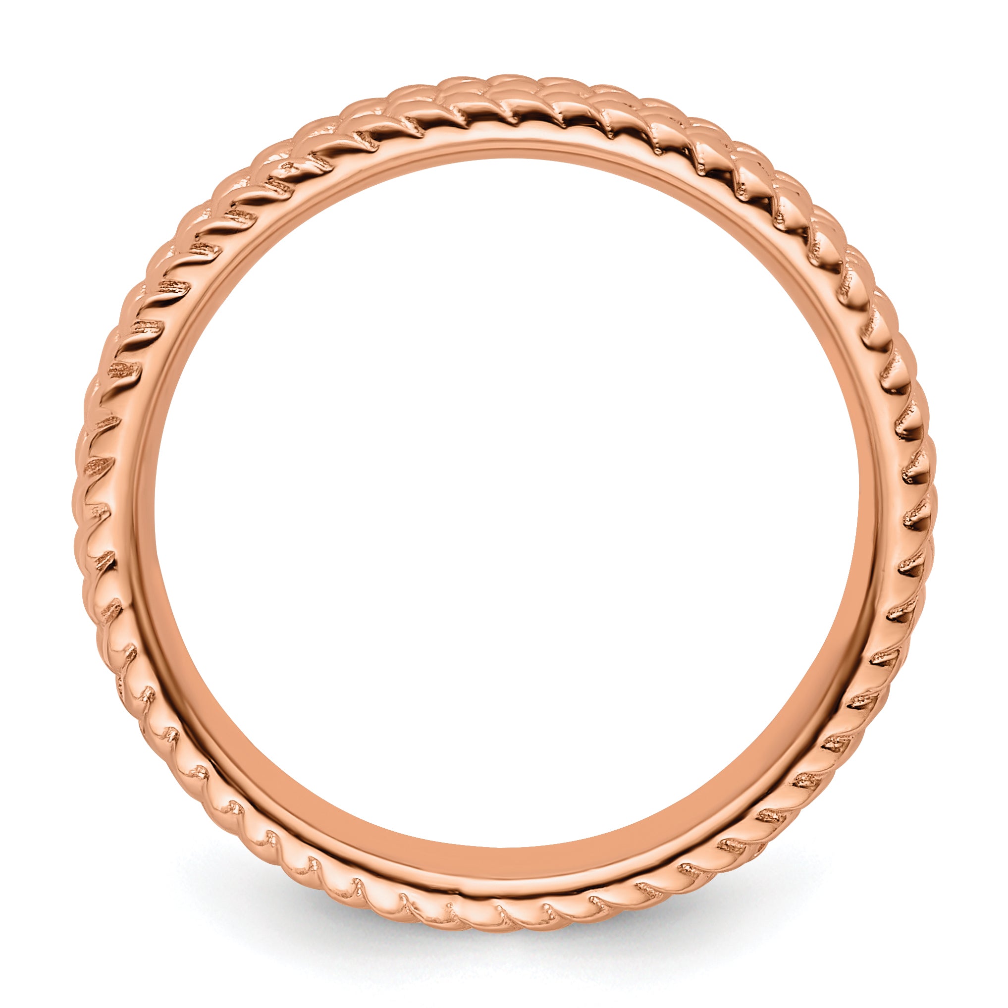 Sterling Silver Stackable Expressions Pink Plated Ring