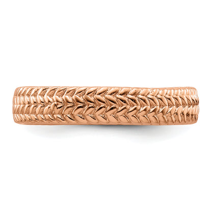 Sterling Silver Stackable Expressions Pink Plated Ring