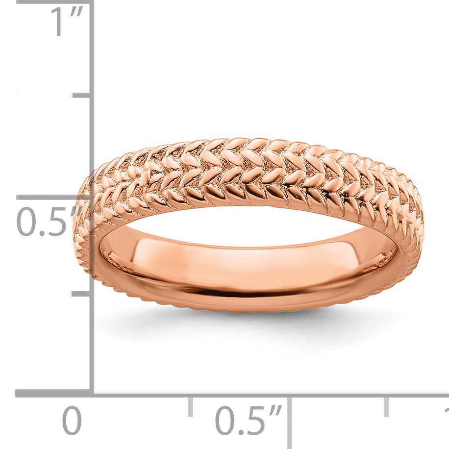 Sterling Silver Stackable Expressions Pink Plated Ring