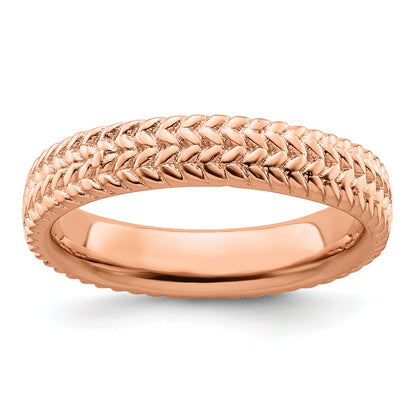 Sterling Silver Stackable Expressions Pink Plated Ring