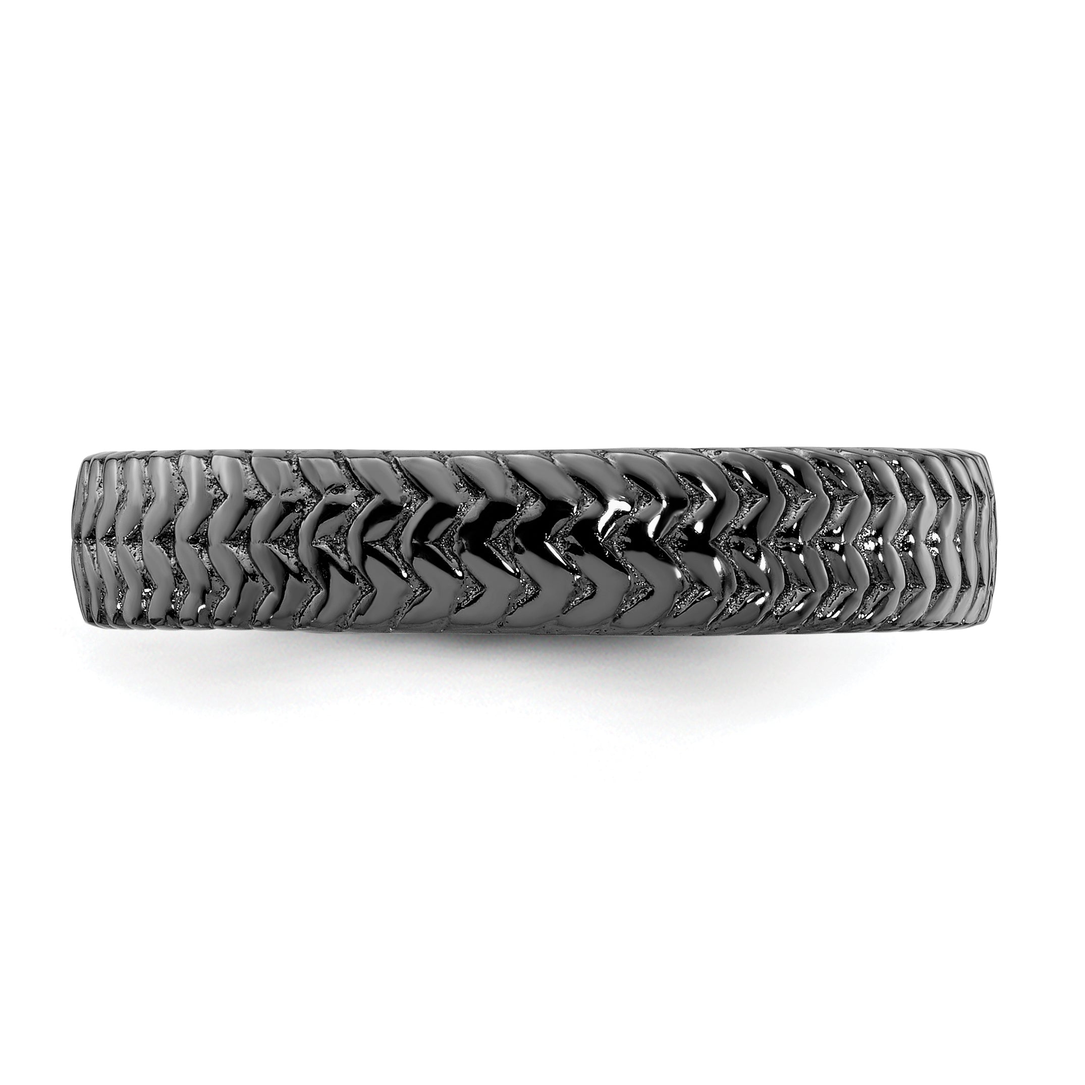 Sterling Silver Stackable Expressions Black Plated Ring