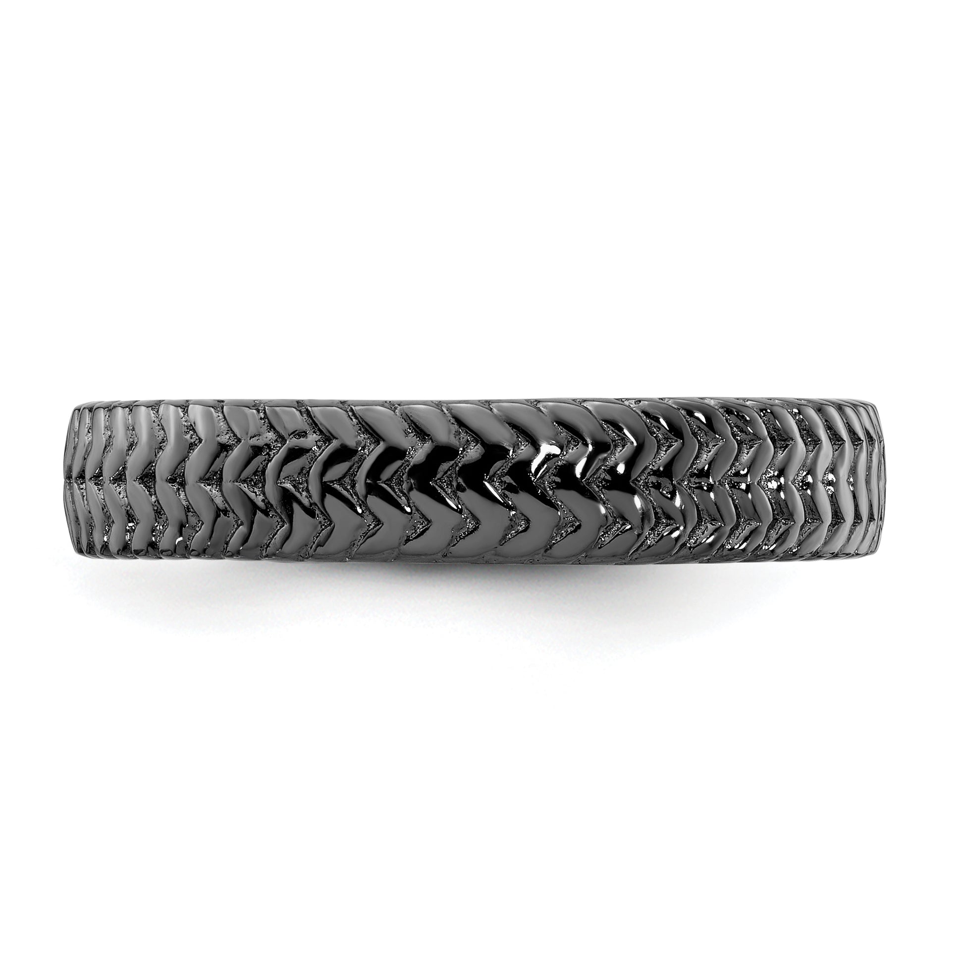 Sterling Silver Stackable Expressions Black Plated Ring