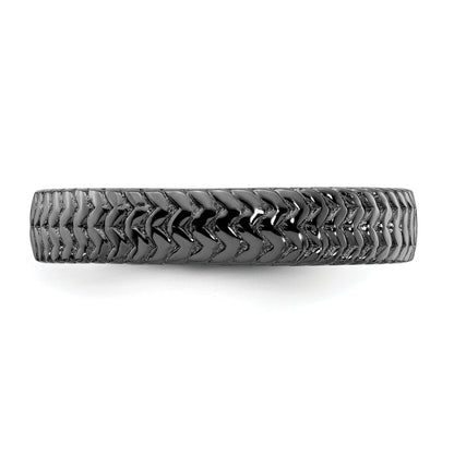 Sterling Silver Stackable Expressions Black Plated Ring