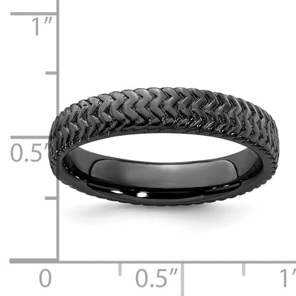 Sterling Silver Stackable Expressions Black Plated Ring