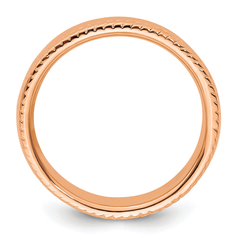 Sterling Silver Stackable Expressions Pink Plated Ring