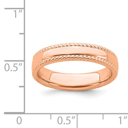 Sterling Silver Stackable Expressions Pink Plated Ring