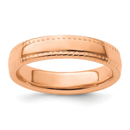 Sterling Silver Stackable Expressions Pink Plated Ring