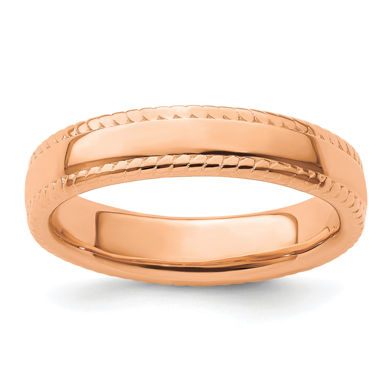 Sterling Silver Stackable Expressions Pink Plated Ring