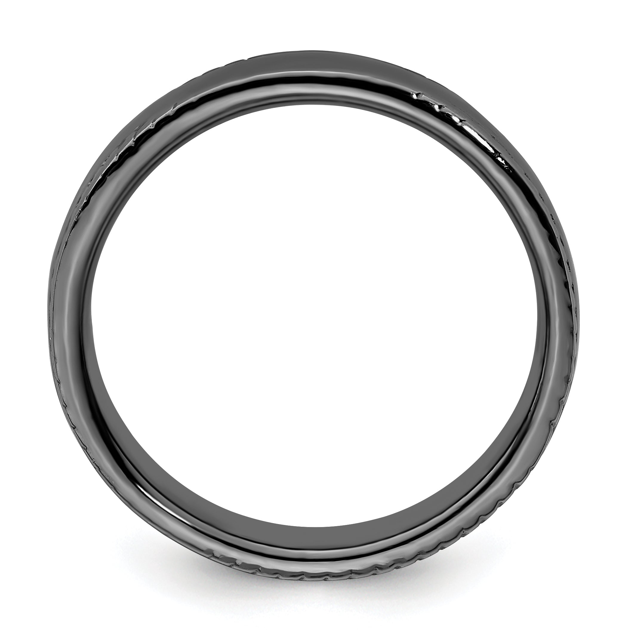 Sterling Silver Stackable Expressions Black Plated Ring
