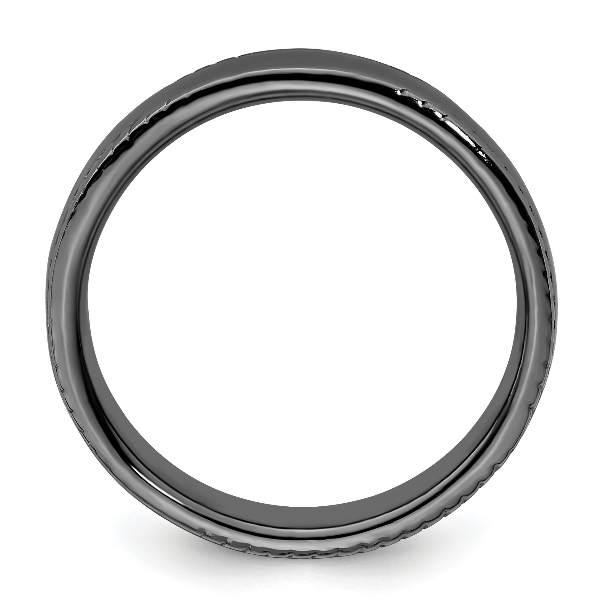 Sterling Silver Stackable Expressions Black Plated Ring