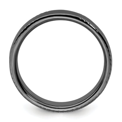 Sterling Silver Stackable Expressions Black Plated Ring