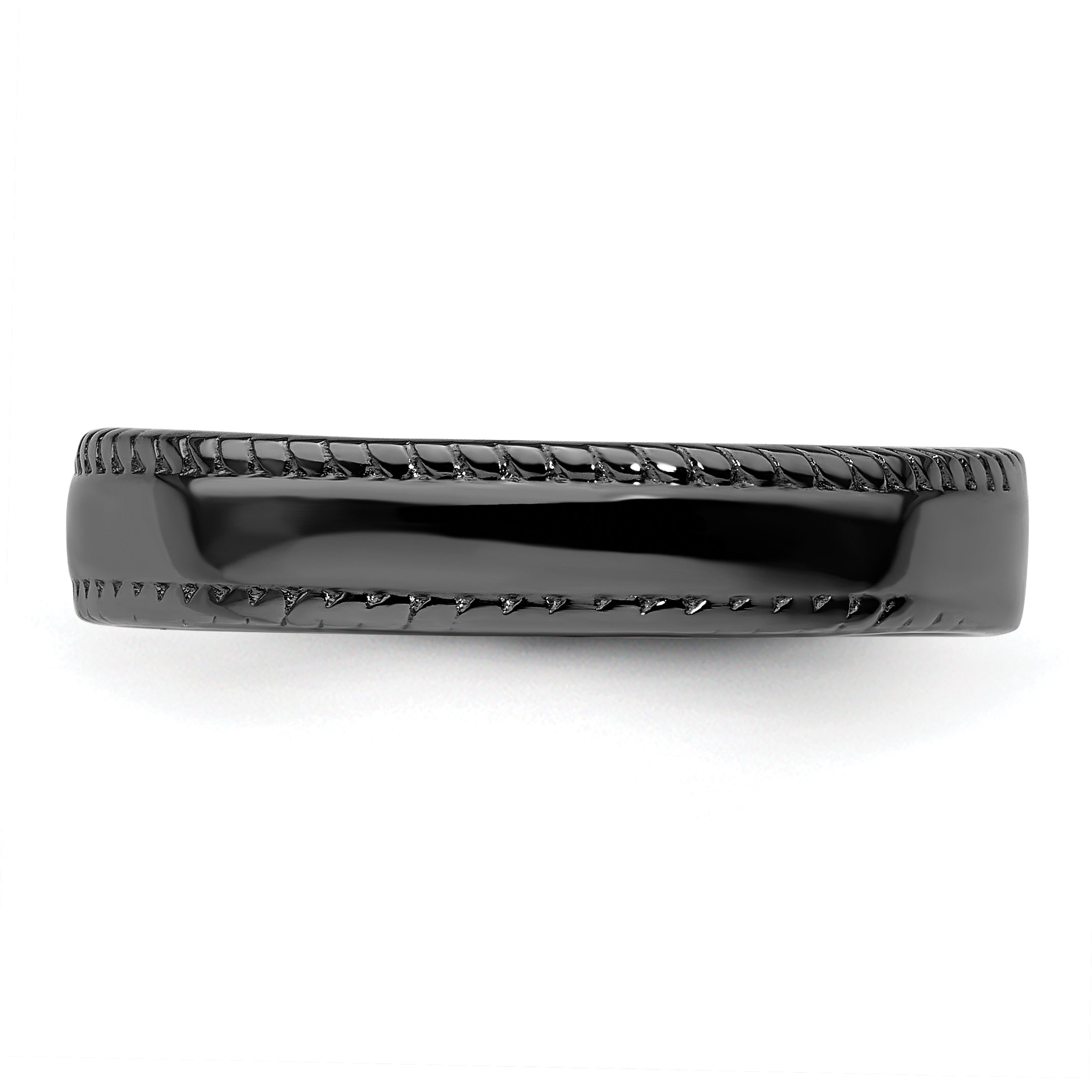 Sterling Silver Stackable Expressions Black Plated Ring