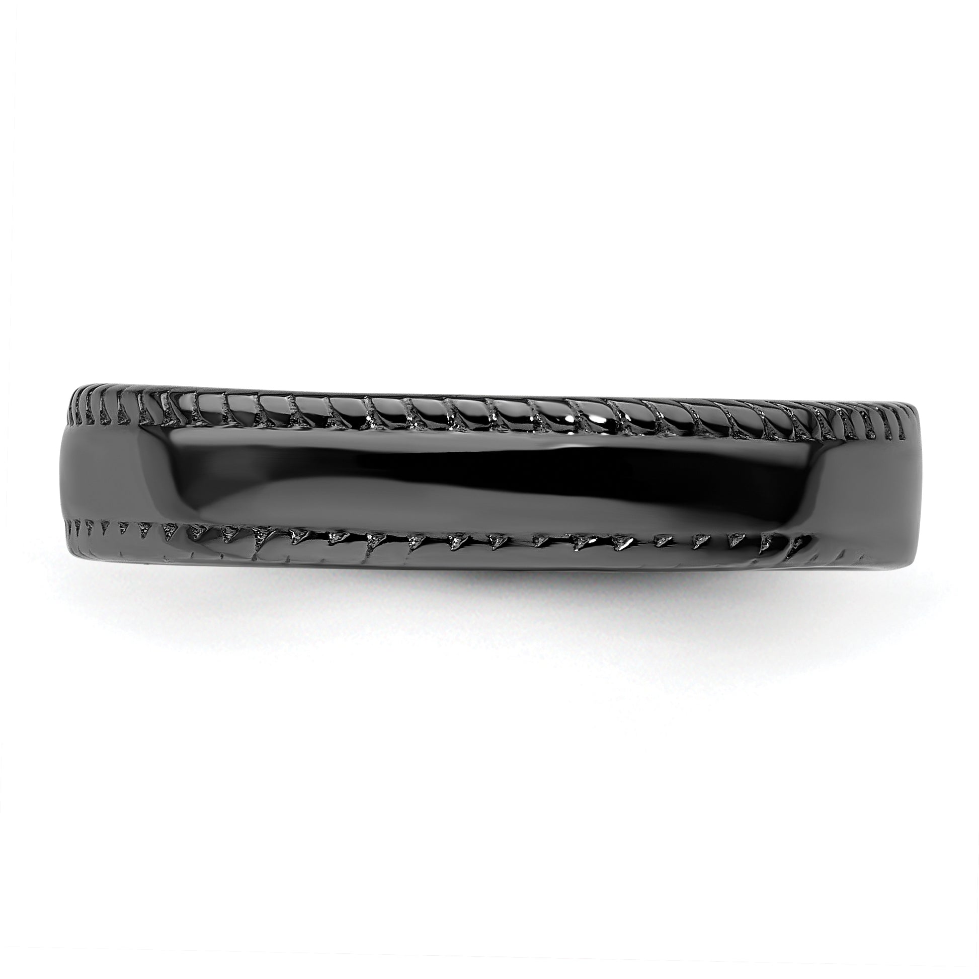 Sterling Silver Stackable Expressions Black Plated Ring