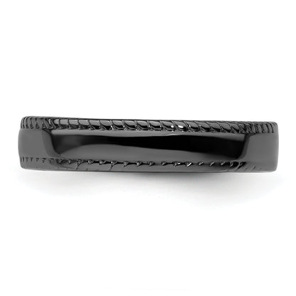 Sterling Silver Stackable Expressions Black Plated Ring