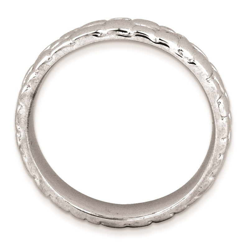 Sterling Silver Stackable Expressions Rhodium Ring (Size 7 Only)