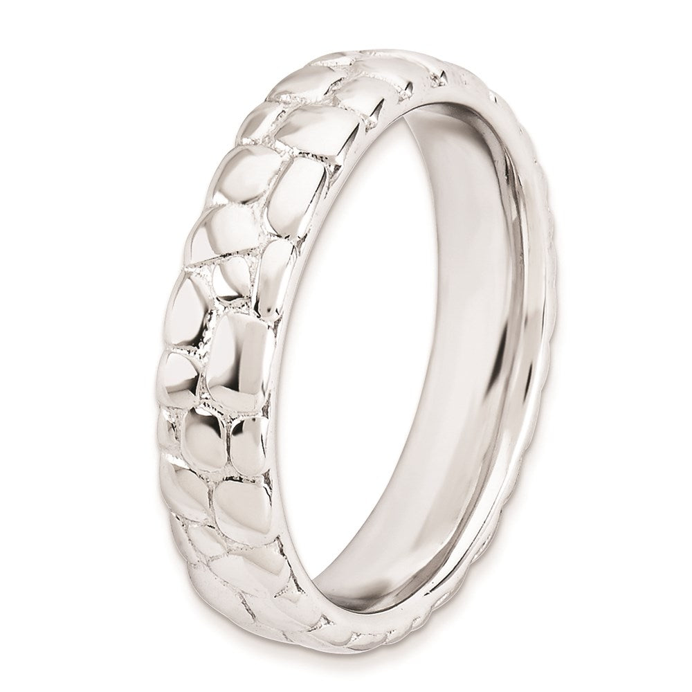 Sterling Silver Stackable Expressions Rhodium Ring (Size 7 Only)
