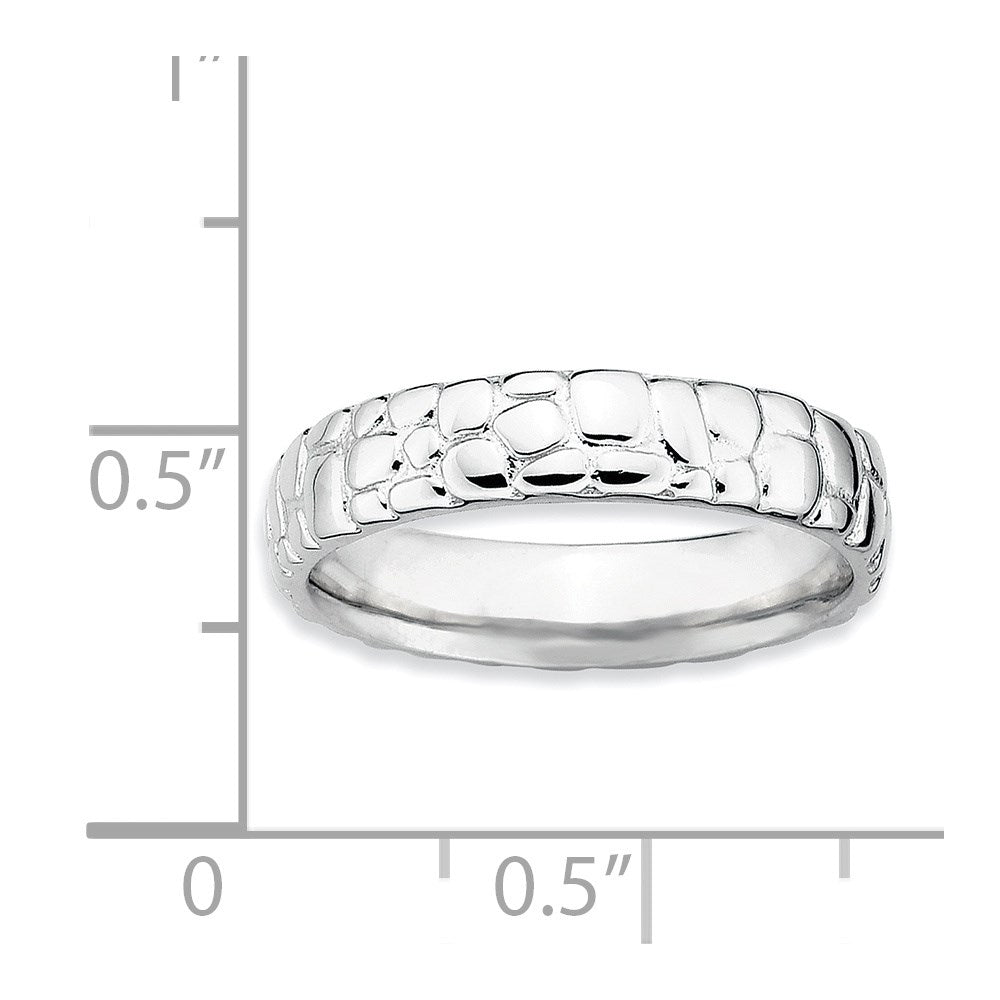 Sterling Silver Stackable Expressions Rhodium Ring (Size 7 Only)