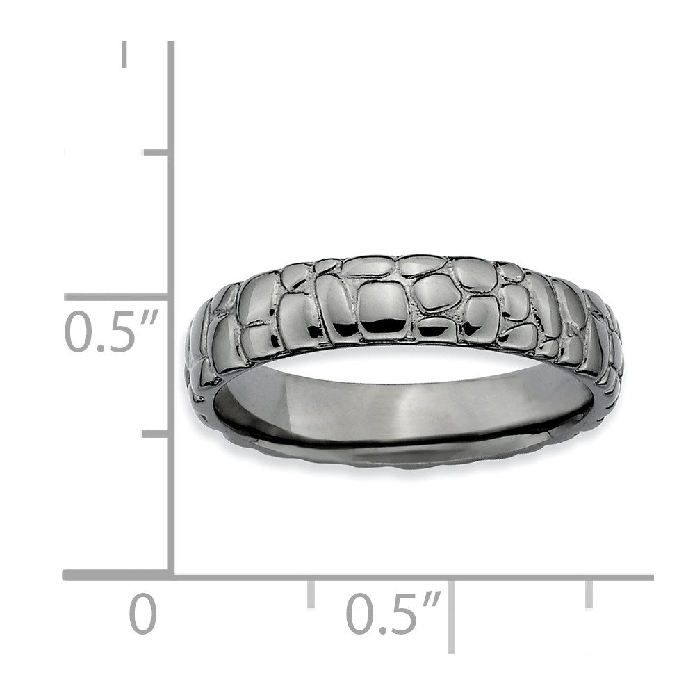 Sterling Silver Stackable Expressions Black Plated Ring