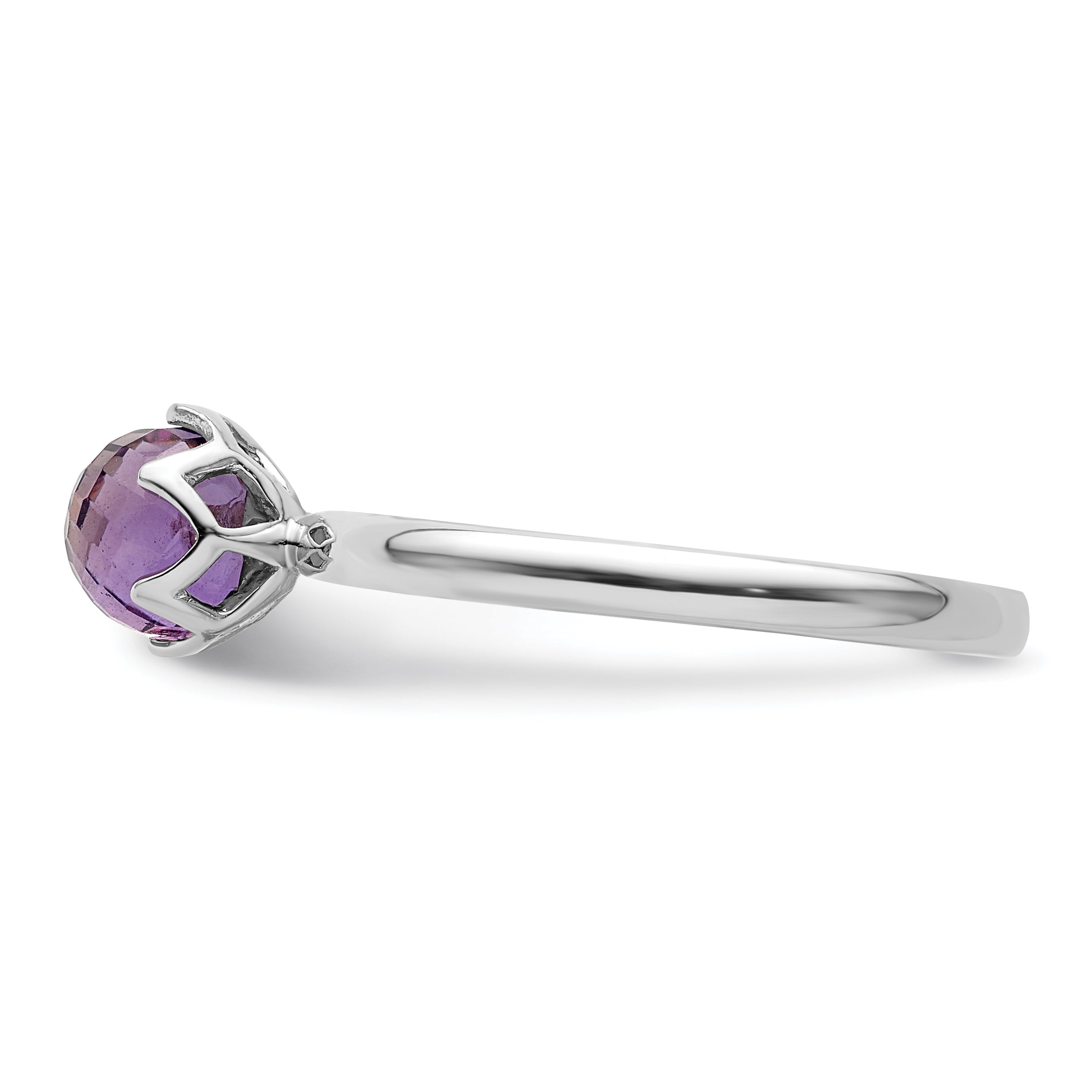Sterling Silver Stackable Expressions Amethyst Briolette Ring (Size 7 Only)
