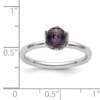 Sterling Silver Stackable Expressions Amethyst Briolette Ring (Size 7 Only)