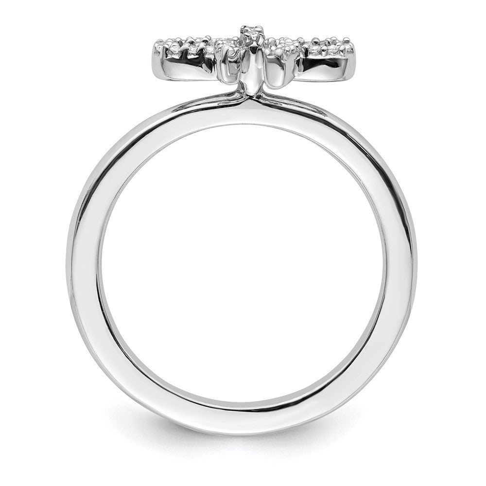 Sterling Silver Stackable Expressions Bow Diamond Ring (Size 9 Only)