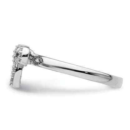 Sterling Silver Stackable Expressions Bow Diamond Ring (Size 9 Only)