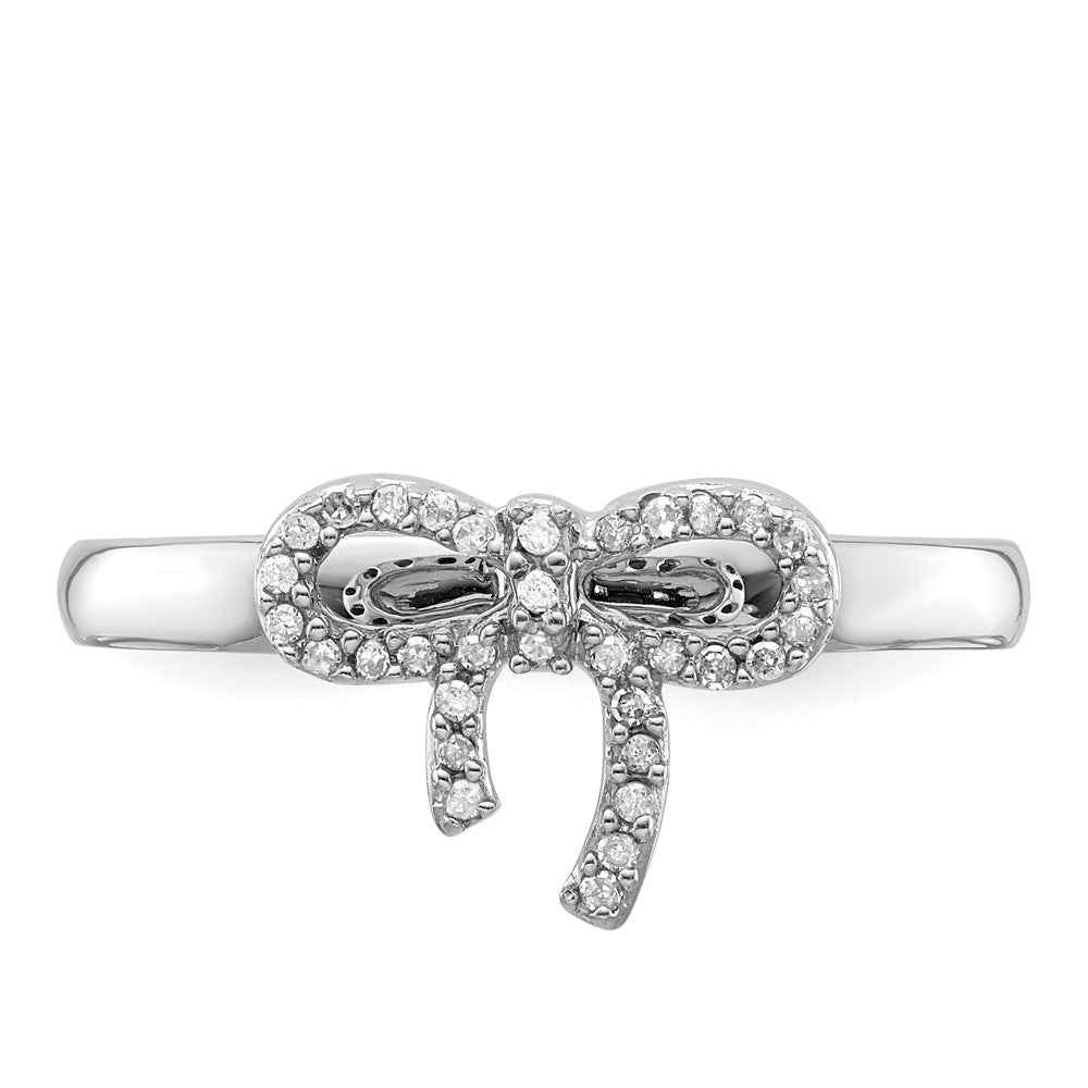 Sterling Silver Stackable Expressions Bow Diamond Ring (Size 9 Only)