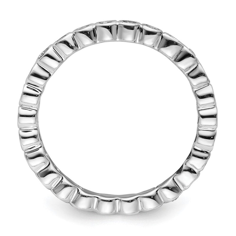 Sterling Silver Stackable Expressions Diamond Ring (Size 7 Only)