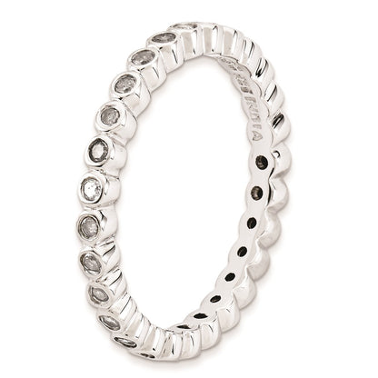 Sterling Silver Stackable Expressions Diamond Ring (Size 7 Only)