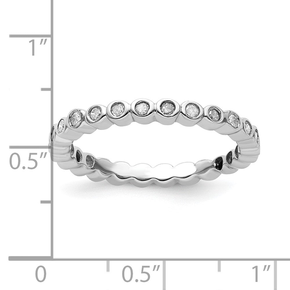 Sterling Silver Stackable Expressions Diamond Ring (Size 7 Only)