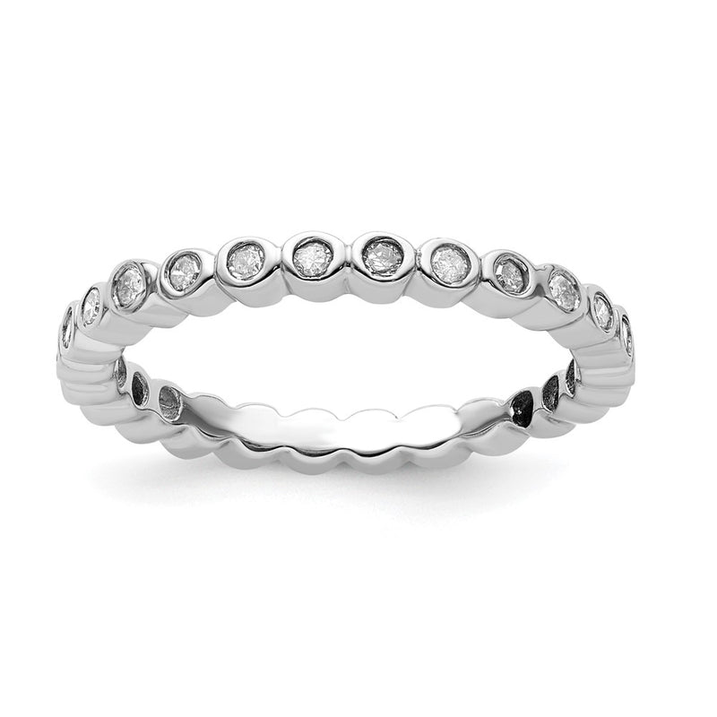 Sterling Silver Stackable Expressions Diamond Ring (Size 7 Only)