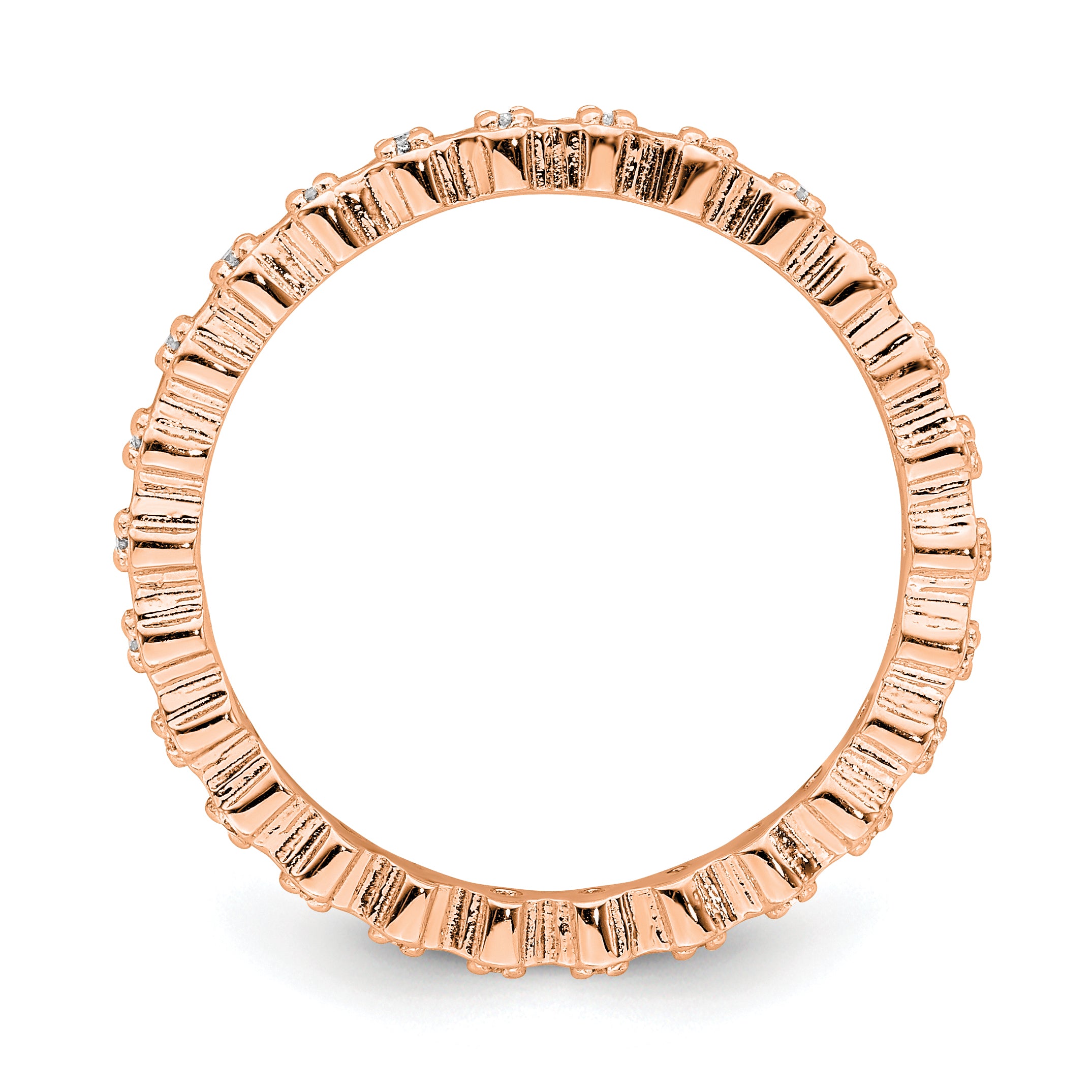 Sterling Silver Stackable Expressions Diamond Pink Plated Ring