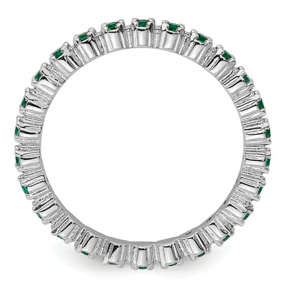 Sterling Silver Stackable Expressions Created Emerald Ring