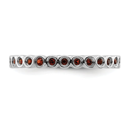 Sterling Silver Stackable Expressions Garnet Ring