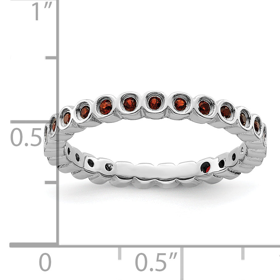 Sterling Silver Stackable Expressions Garnet Ring
