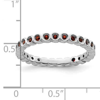 Sterling Silver Stackable Expressions Garnet Ring