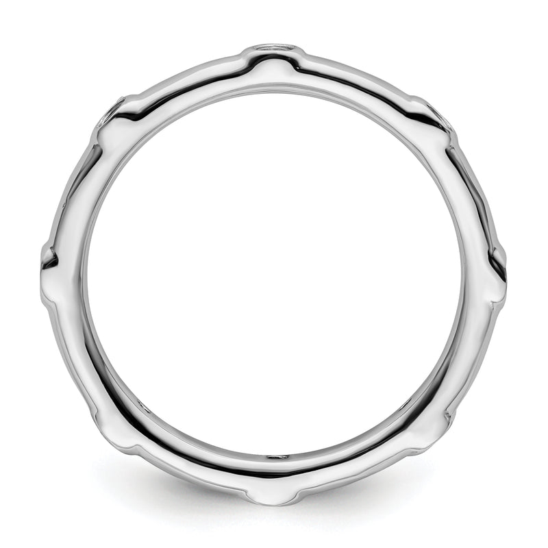 Sterling Silver Stackable Expressions Aquamarine Ring