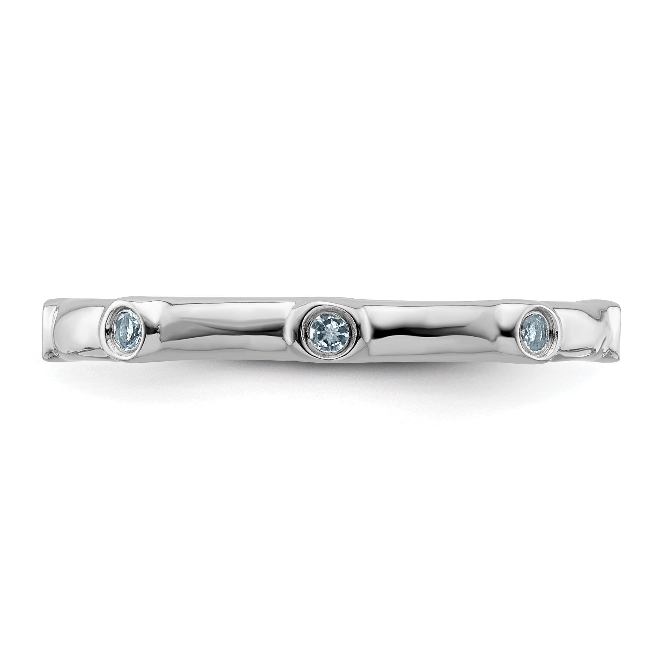 Sterling Silver Stackable Expressions Aquamarine Ring