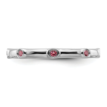 Sterling Silver Stackable Expressions Pink Tourmaline Ring