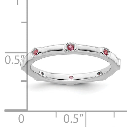 Sterling Silver Stackable Expressions Pink Tourmaline Ring