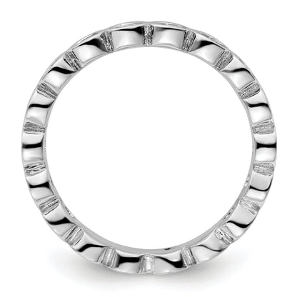 Sterling Silver Stackable Expressions Aquamarine Ring