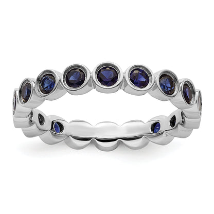Sterling Silver Stackable Expressions Created Sapphire Ring