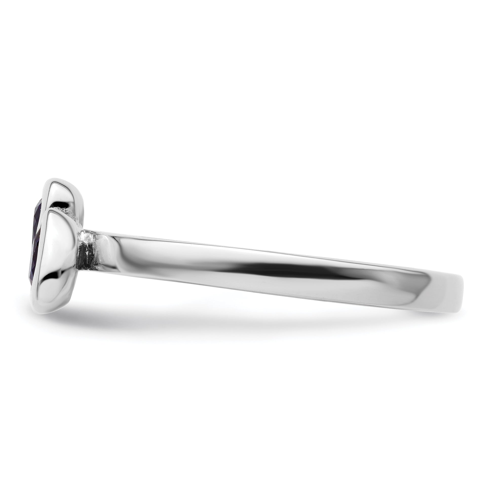 Sterling Silver Stackable Expressions Cr. Sapphire Double Heart Ring